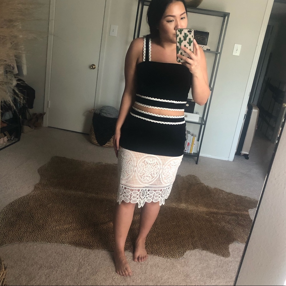 Endless Rose Black Skirt (L) and Crop Top (M) Set